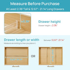 Vtopmart 4 Pack Shallow Drawer Dividers, 2.36" High 12.67"-21.14" Adjustable Expandable Kitchen Drawer Organizer, Clear Plastic Organizer Separators for Flatware, Utensil, Cutlery, Underwear, Clothes