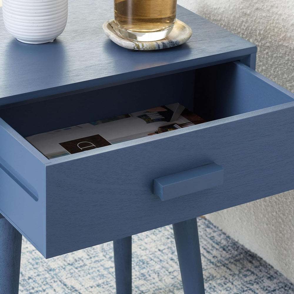 SAFAVIEH Home Collection - Lyle Blue Accent Table, 1 Drawer, Mid-Century Mode...