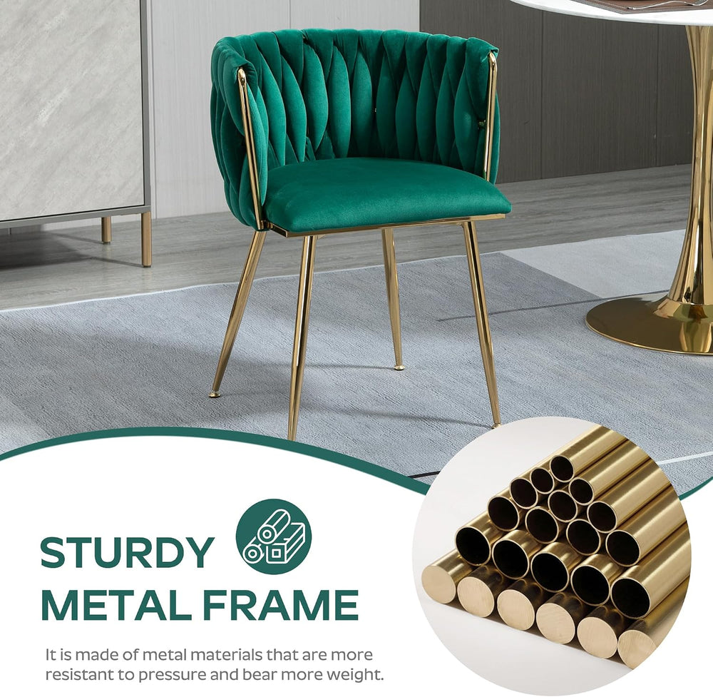 Baysitone 63" Modern Glass Dining Table with 4 Green Velvet Dining Chair...