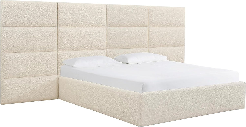 Tov Furniture Eliana Cream Boucle Queen Wings (Set of 2)