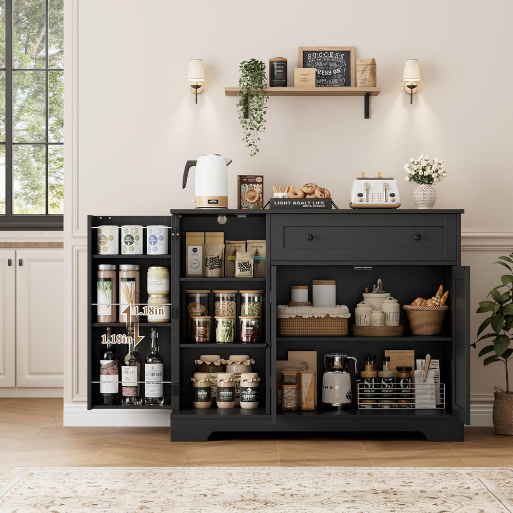 HOSTACK Buffet Cabinet with Storage, Modern Sideboard Buffet with Doors, Wood...