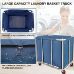 Laundry Cart Commercial,11.35 Bushel (400L) Large Industrial Rolling Laundry Hamper with 4 Inch Wheels,Home Heavy Duty Laundry Baskets with Stainless Steel Frame, 286 LBS Load，10 Support Tubes