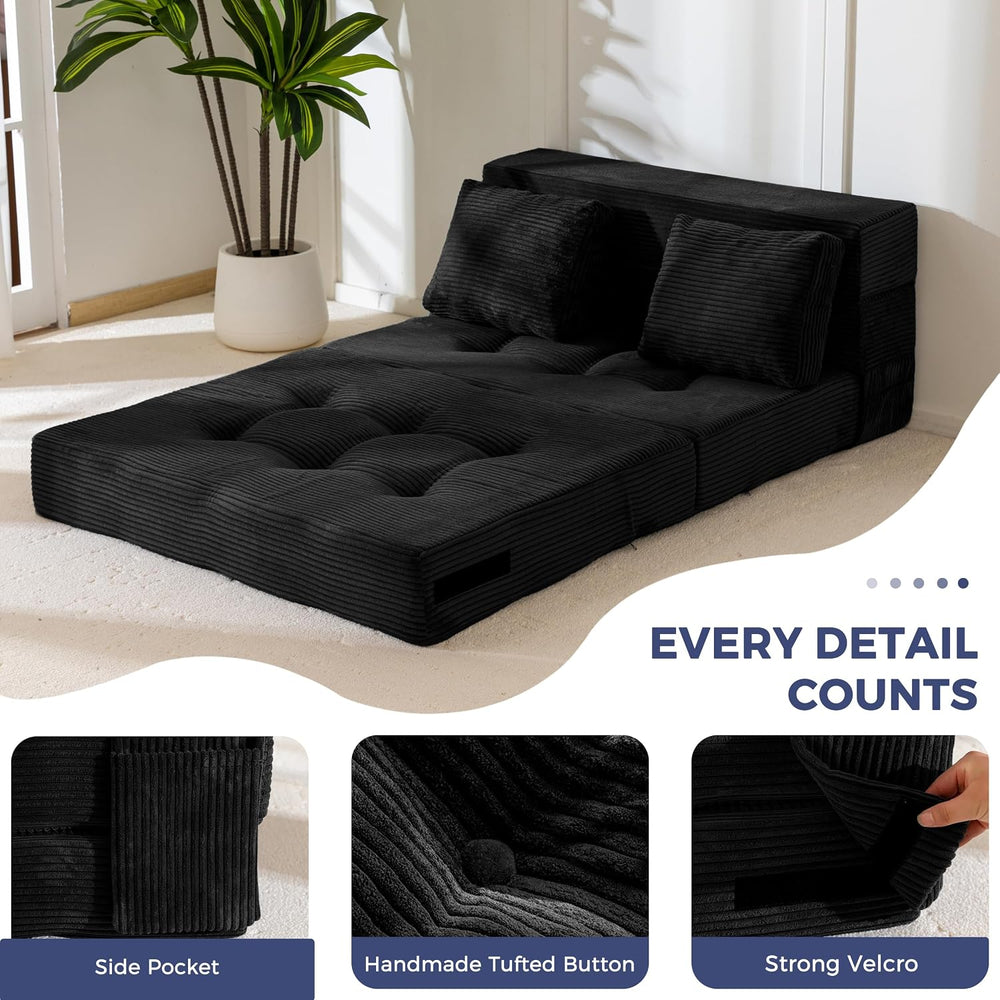 MAXYOYO Convertible Sofa Bed, Fold Out Sofa Couch with Pillow for Adults | Lo...