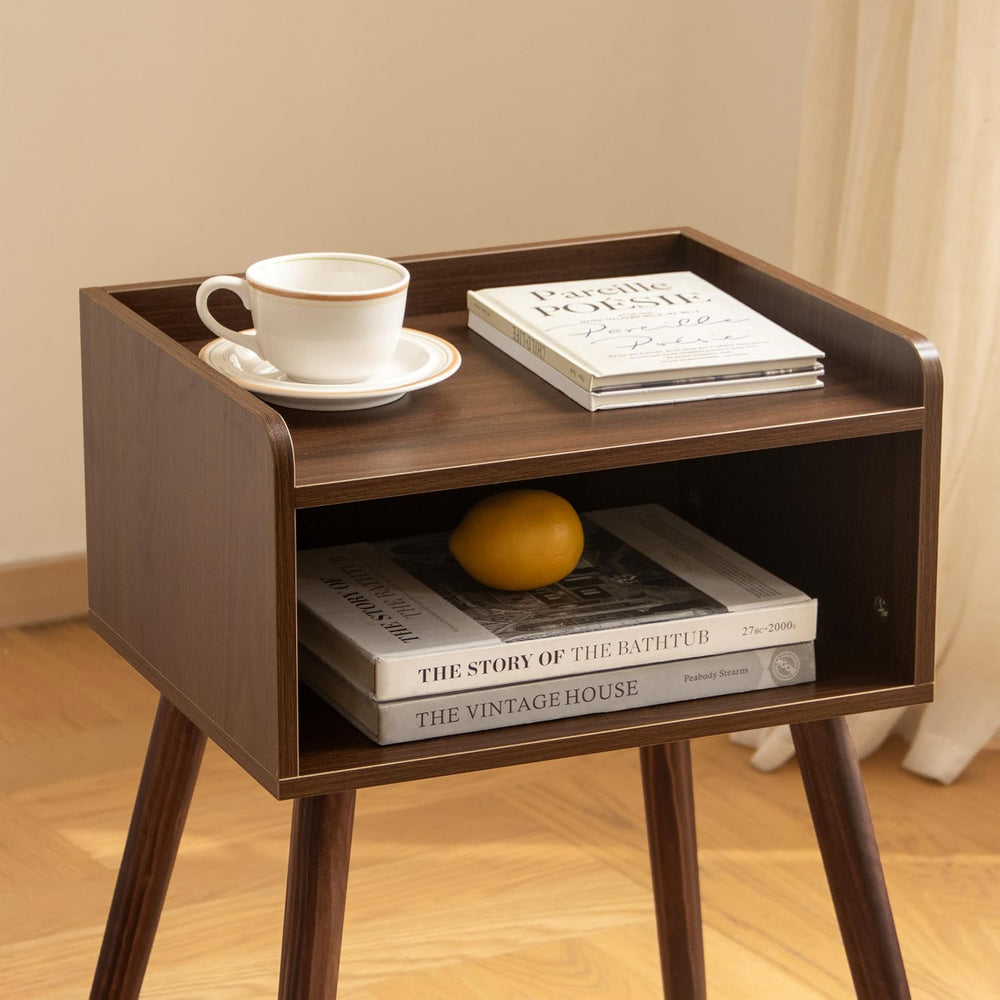 MaxSmeo Small Nightstand, Mid Century Modern Side Table Bedroom with Storage,...