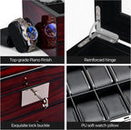 ANWBROAD Watch Box 20 Slot Watch Cases for Men with Large Glass Lid 2-Tier Watch Display Case Lockable Wooden Watch Organizer Elegant Watch Holder for Women UJWB002Y