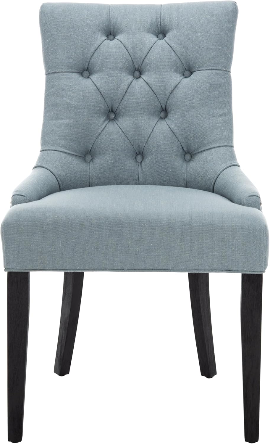 SAFAVIEH Home Collection - Abby Sky Blue Upholstered Dining Chair, Button Tuf...
