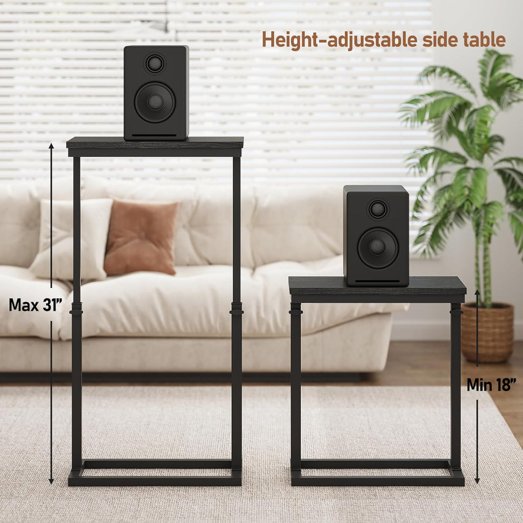 TUTOTAK End Table, Side Table, Tall Couch Table, Sofa Table, Living Room, Bed Room, Black TB01BK083