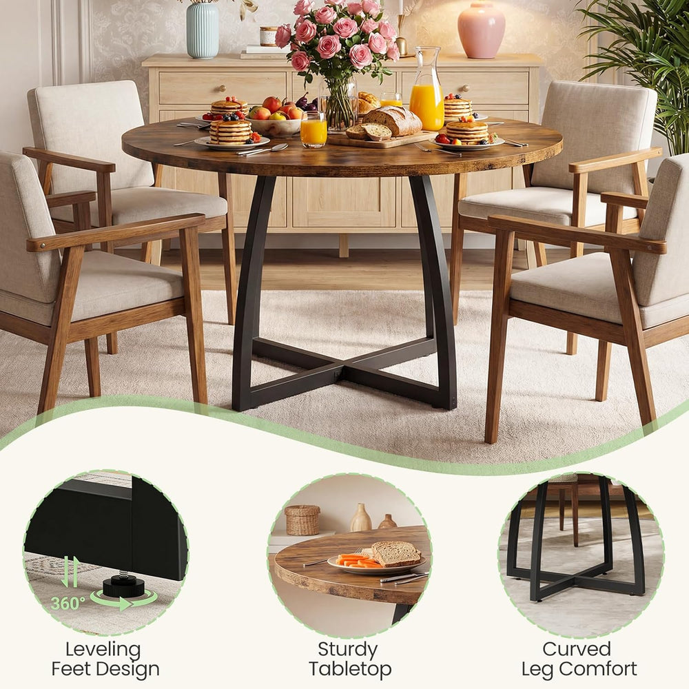 CHOEZON 47.2-Inch Round Dining Table for 4, Kitchen Dining Room Circle Dinner...