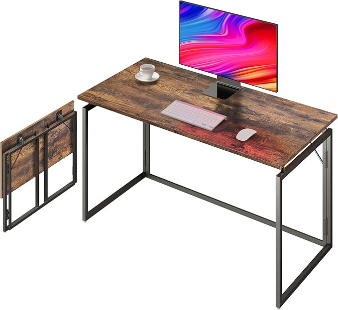 Folding Desk 30 Inch - No Assembly Small Foldable Desk for Small Space Minimalist, Space Saving Collapsible Compact Desks Portable Table for Craft, Writing, Study and Work
