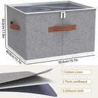 OUTBROS Large Storage Bins with Lid, Foldable Bags, Wardrobe Organiser with Handle and Zipper, Used for storing clothes, blankets, pillows, 19.7 x 15.7 x 11.8 inch, 2-Pack