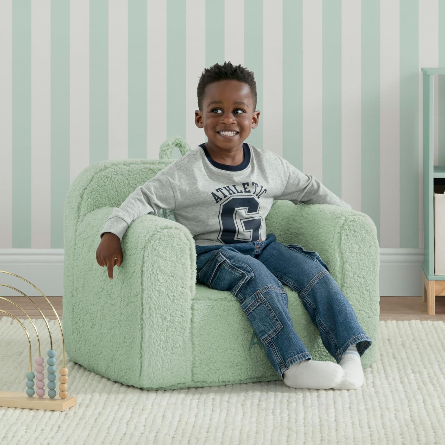 babyGap by Delta Children Personalized Sherpa Chair - Greenguard Gold Certified, Sage