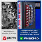 WORKPRO Magnetic Socket Organizer - 6-Piece Aluminum Alloy Socket Rail, Heavy Duty Socket Holder - Set: 1/4-Inch x 12 Clips, 3/8-Inch x 10 Clips, 1/2-Inch x 10 Clips