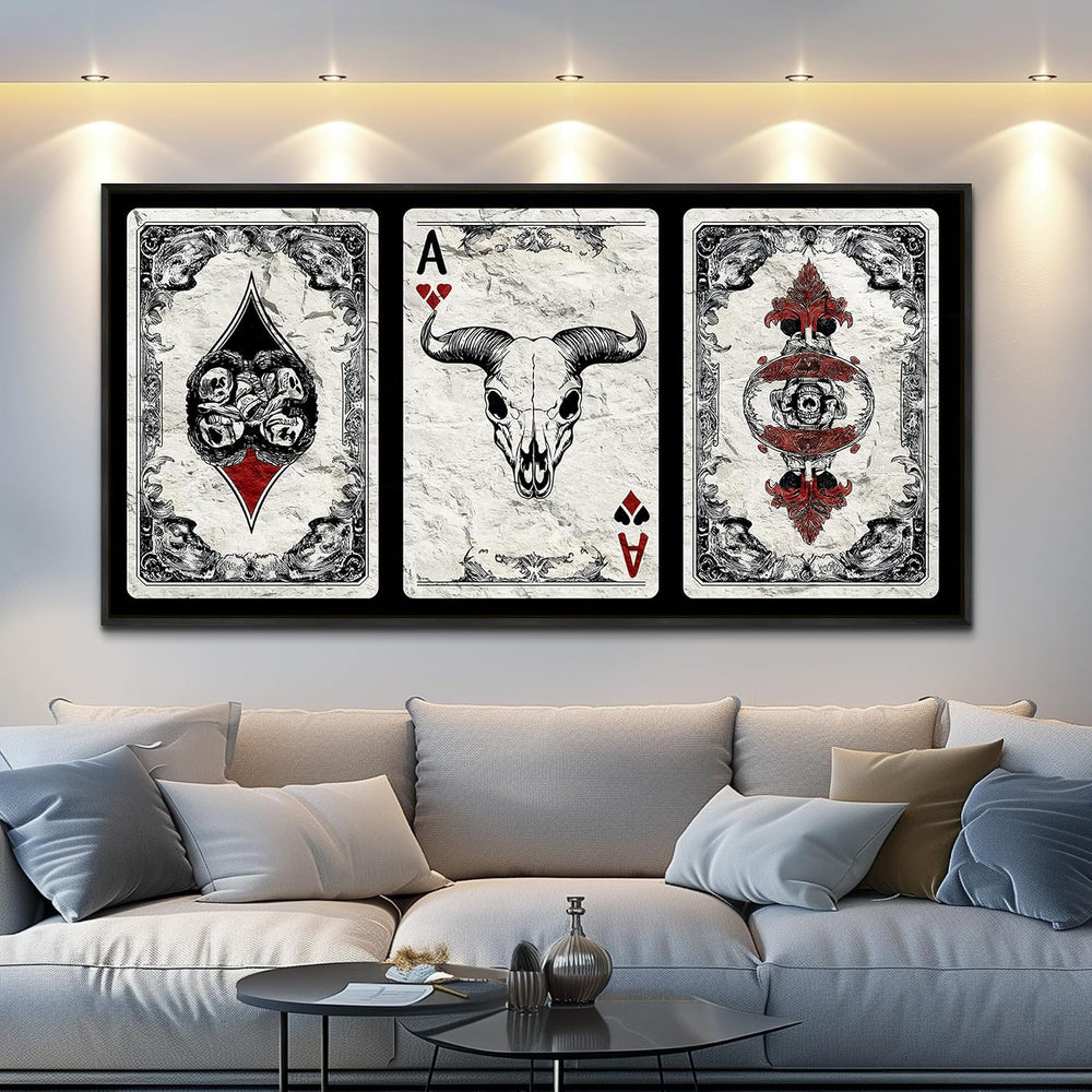 Western Wall Art, Southwestern Cowboy Playing Card Modern Wall Decor,20x40
