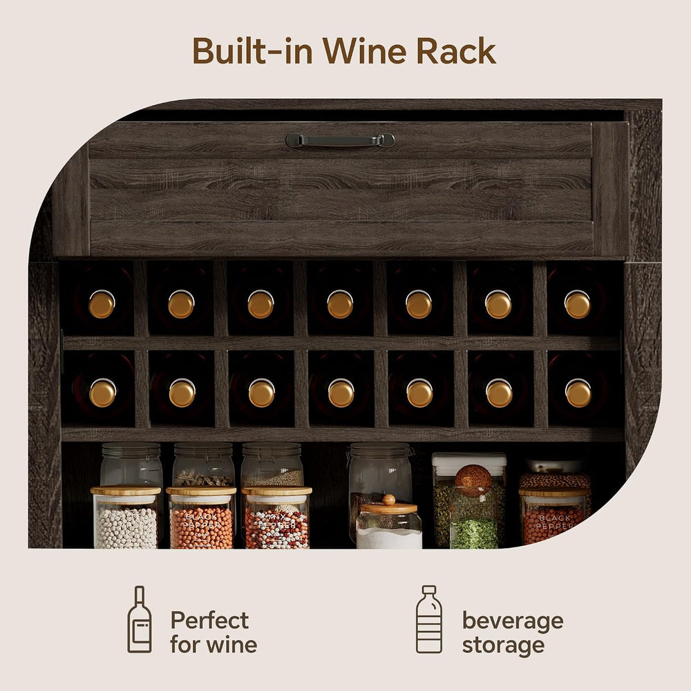 Ball & Cast Farmhouse Kitchen Pantry Cabinet, Brown, 71 Inch | Adjustable...
