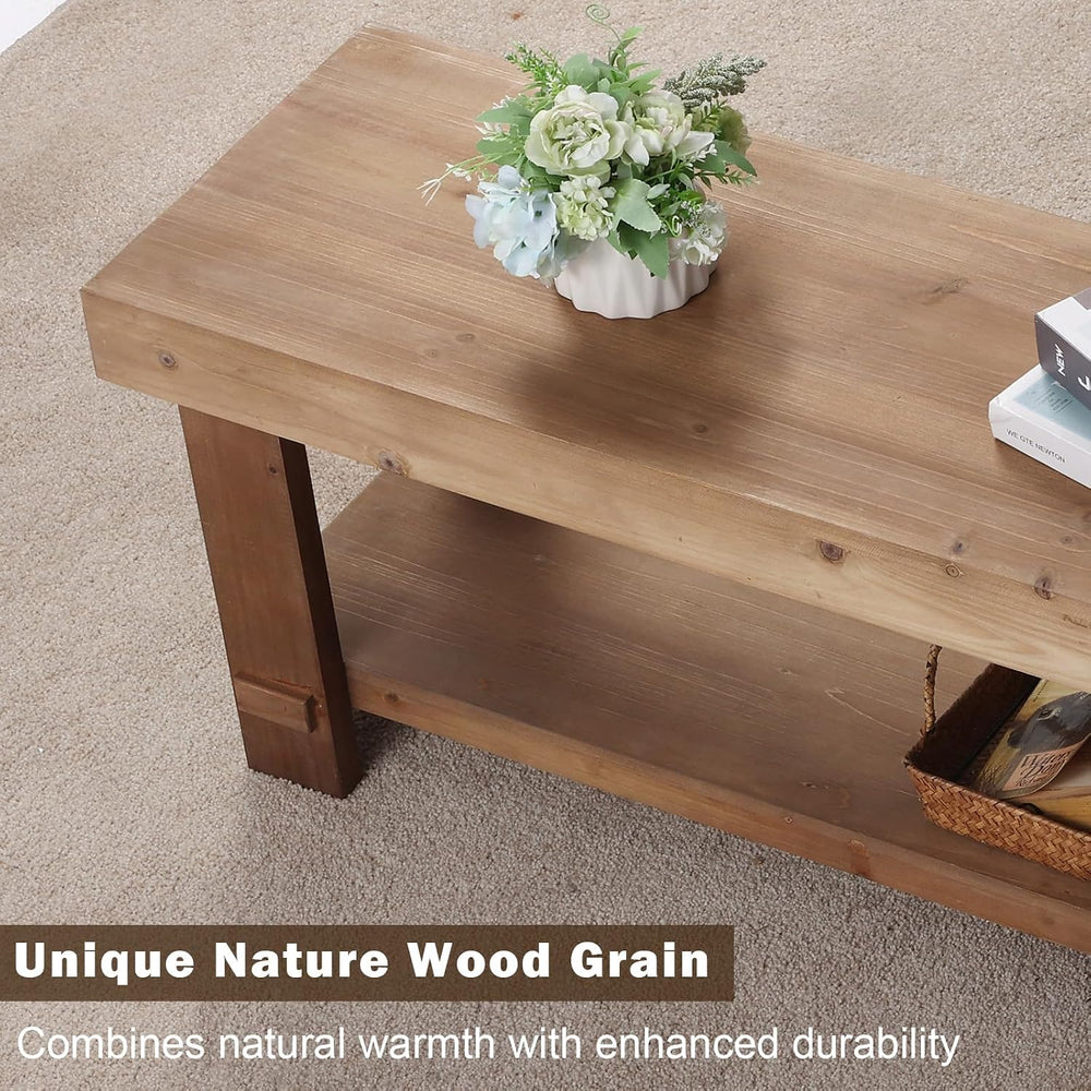 HOKYHOKY 51.2" Long Solid Wood Bench Farmhouse Entryway Bench, End of Be...