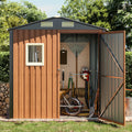 6x4 Ft Outdoor Metal Shed, Storage Garden Shed with Triple Lockable Doors & Vent, Multi-Used Shed for Backyard, Patio, Lawn and Tool & Bicycle Storage