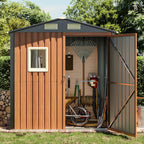 6x4 Ft Outdoor Metal Shed, Storage Garden Shed with Triple Lockable Doors & Vent, Multi-Used Shed for Backyard, Patio, Lawn and Tool & Bicycle Storage