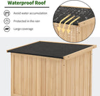 MCombo Outdoor Storage Cabinet, Wooden Storage Shed with Latch, Outside Garden Tool Shed with 2 Doors for Patio Yard Lawn, 0808 (Natural, Medium)