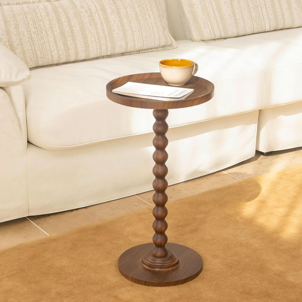 AWASEN Small Side Table, Round Drink Table for Small Spaces, Round Accent End...
