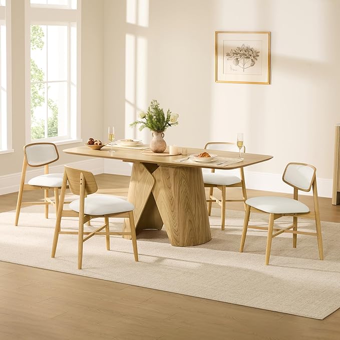 CHITA Wooden Dining Chairs Set of 2, Mid Century Modern Dining Room Chair, Na...