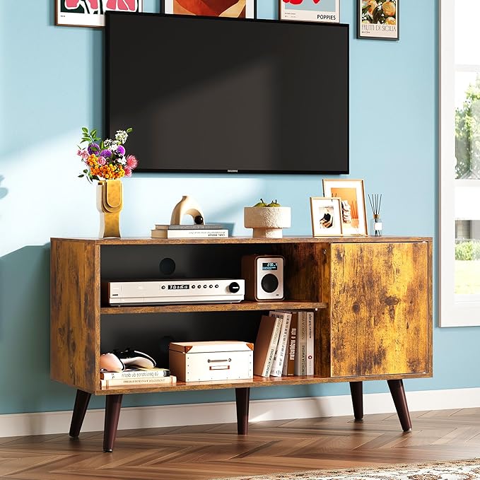 WLIVE TV Stand for 43 Inch TV, Small Entertainment Center with Storage Cabine...