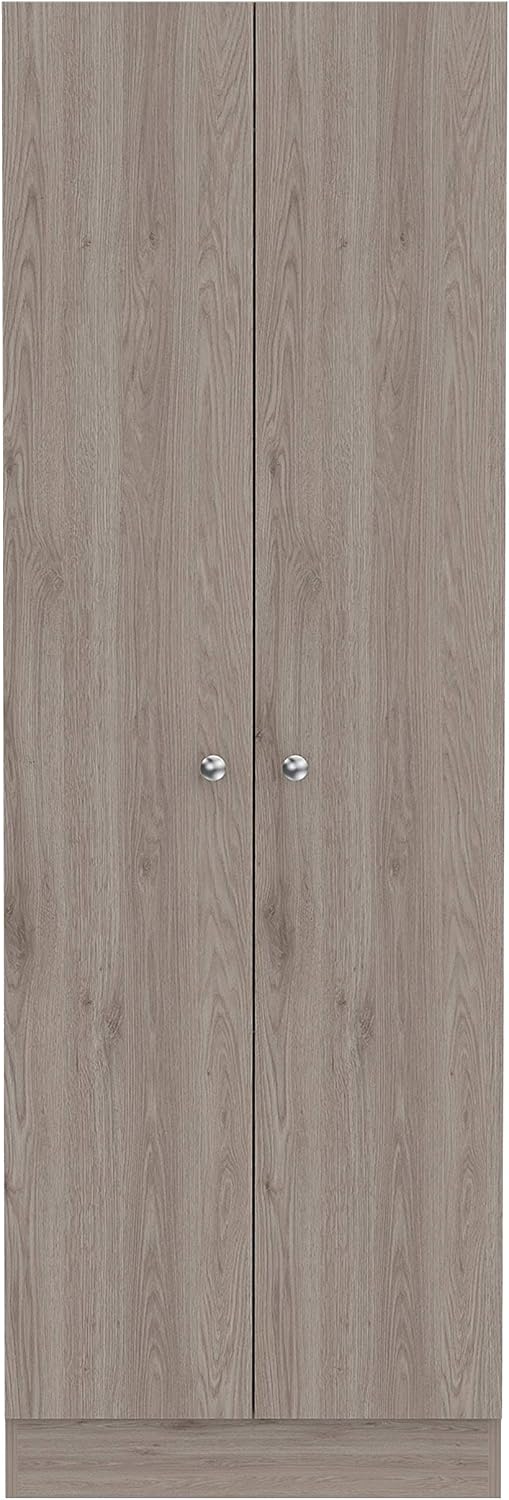 Modern Kitchen Pantry, Gray Storage Cabinet with 5 Shelves & Double Door,...