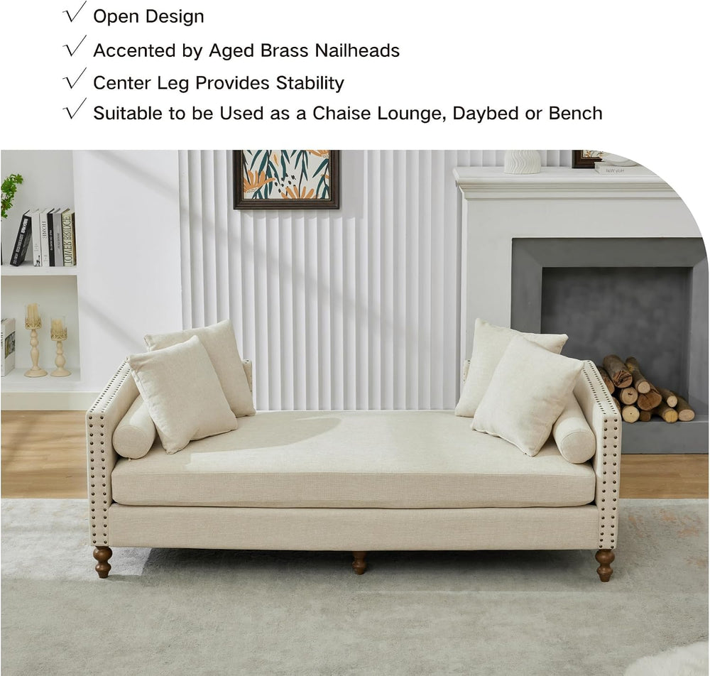 Chifee & Vingol 75.2" W Retro Oversized Chaise Lounge Chair Indoor w...
