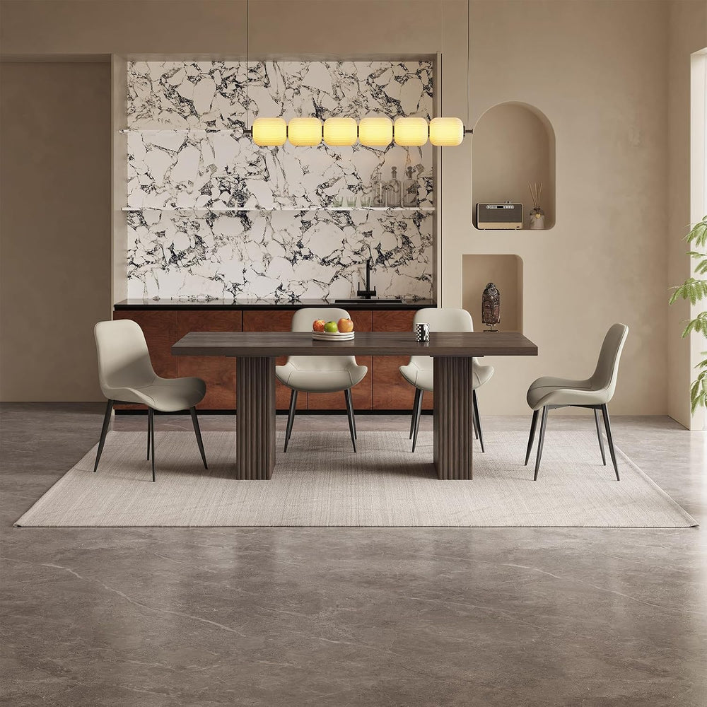 66.93" Rectangle Dining Table for 2-6, Farmhouse Kitchen Table with Stur...