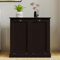 KEIKI Tilt-Out Laundry Sorter Cabinet with 2 Compartments, Pull Out Laundry Hamper Station with Storage for Laundry Organizers and Storage, Black