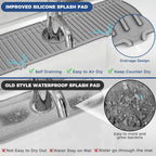 XXL Silicone Faucet Handle Drip Catcher Tray Mat, Large Silicone Faucet Mat, Dish Soap Sponge Holder for Kitchen Sink Accessories, Drying Mat for Kitchen Counter & Bathroom Kitchen Sink Splash Guard