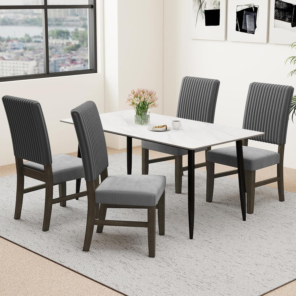 Giantex Dining Chairs Set of 2, Mid-Century Velvet Fabric Upholstered Chairs ...
