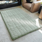 ZonLi Japanese Floor Mattress Futon Mattress Queen Size, Thicken Roll Up Tatami Mat w/ 100% Cotton Washable Cover, Portable & Foldable Floor Bed Mattress for Sleeping, Dormitory, Adult Kids, Green