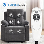 Overstuffed Velvet Electric Rocker Recliner Chair with 8 Point Vibration Massage Glider Recliner Sofa Featuring Cup Holders for Living Room Bedroom
