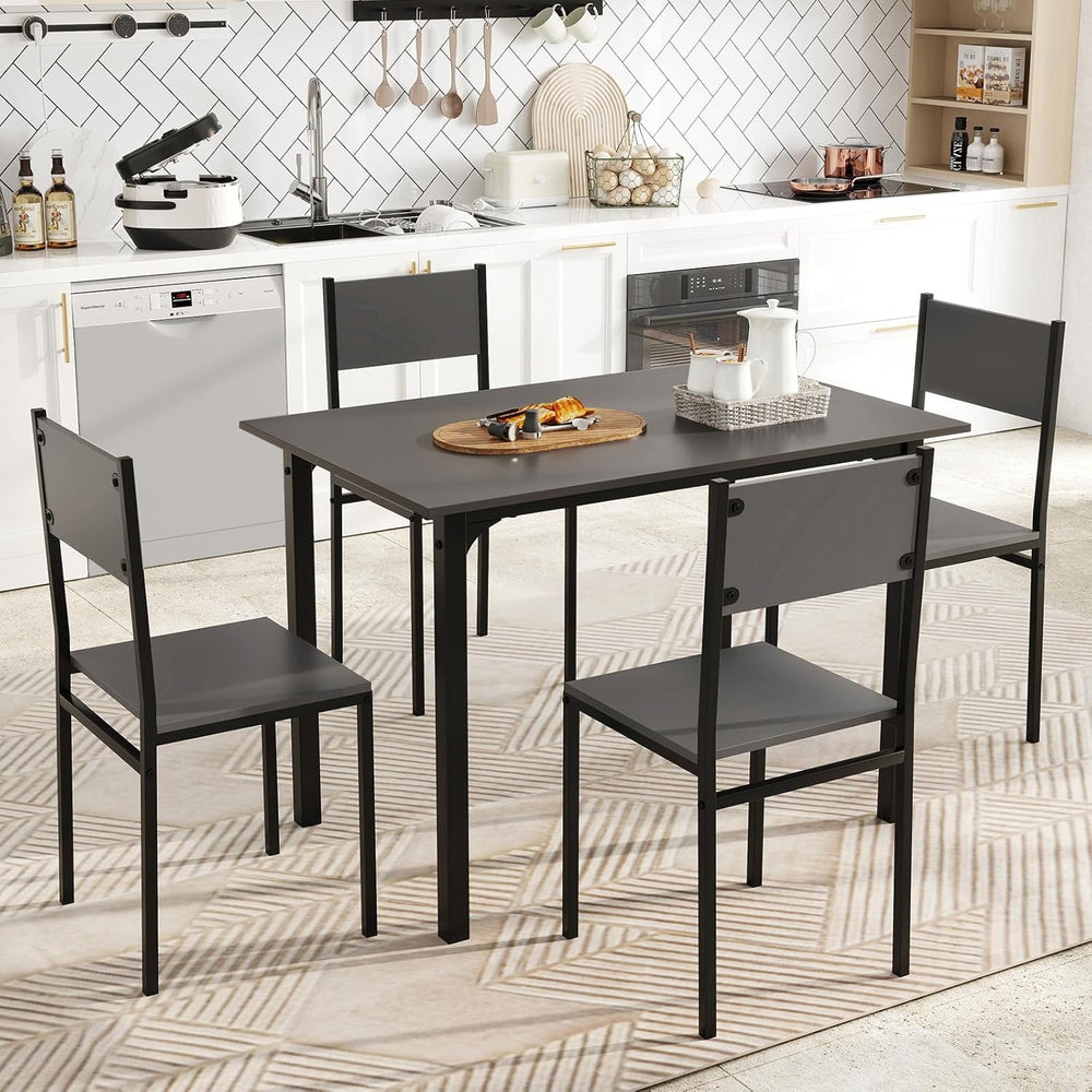 GOFLAME 5-Piece Dining Table Set, Industrial Kitchen Table and Chairs for 4 w...