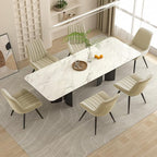 Nalupatio Modern Dining Chairs Set of 4, Comfortable Dining Room Chairs with Thick Cushions, Fabric Upholstered Side Chairs with Metal Legs for Kitchen, Khaki