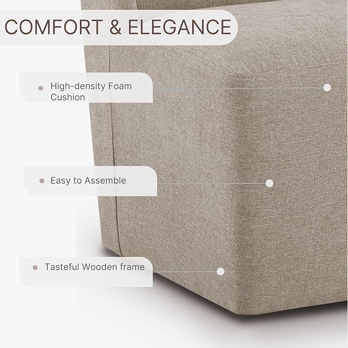 Upholstered Dining Chair with Casters Wingback Modern Side Armless Deskchair with Rollers for Diningroom Bedroom Livingroom Reading Room,Khaki,2 Box
