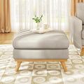 Vesgantti Large Ottoman for Modular Sofa, 29.5" Corduroy Ottoman with Spring Cushion, Rectangle Foot Rest for Couch, Entrance Footstool with Wood Legs, Footstool for Living Room, Bedroom, Light Gray