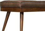 POLY & BARK Napa Luca Leather Bench in Cocoa Brown