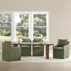 Upholstered Dining Chairs Set of 4, Washable Cover Modren Deskchair with 4 Casters & Hidden Storage for Dining Room, Living Room, Home Office, Green, 4 Box