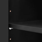 95.5" W Wall Unit Entertainment Center with Bookshelves for TVs up to 80", Modern TV Stand Media Console with Electric Fireplace Cabinets, Adjustable Shelves for Living Room (Black+Brown/F)