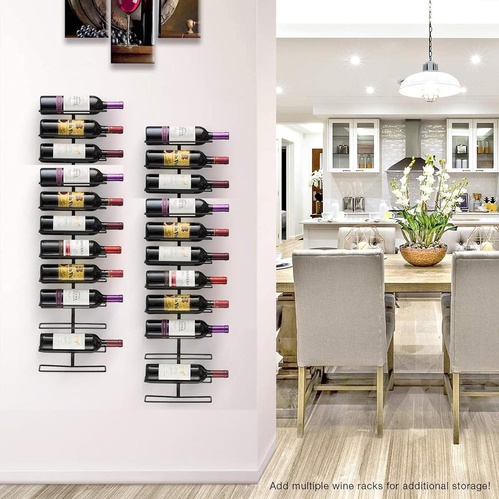 Sorbus Wall Mounted Wine Rack, Metal Bottle Rack (12 Bottle, 1 Pack) | Compac...