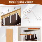 2 Packs 5-Tier Over the Door Storage Organizer with 10 Side Mesh Pockets, 48 lbs Load Capacity, 3 Hooks Design, Hanging Organizer with Clear Windows for Bathroom, Bedroom, Nursery, Kitchen-Brown