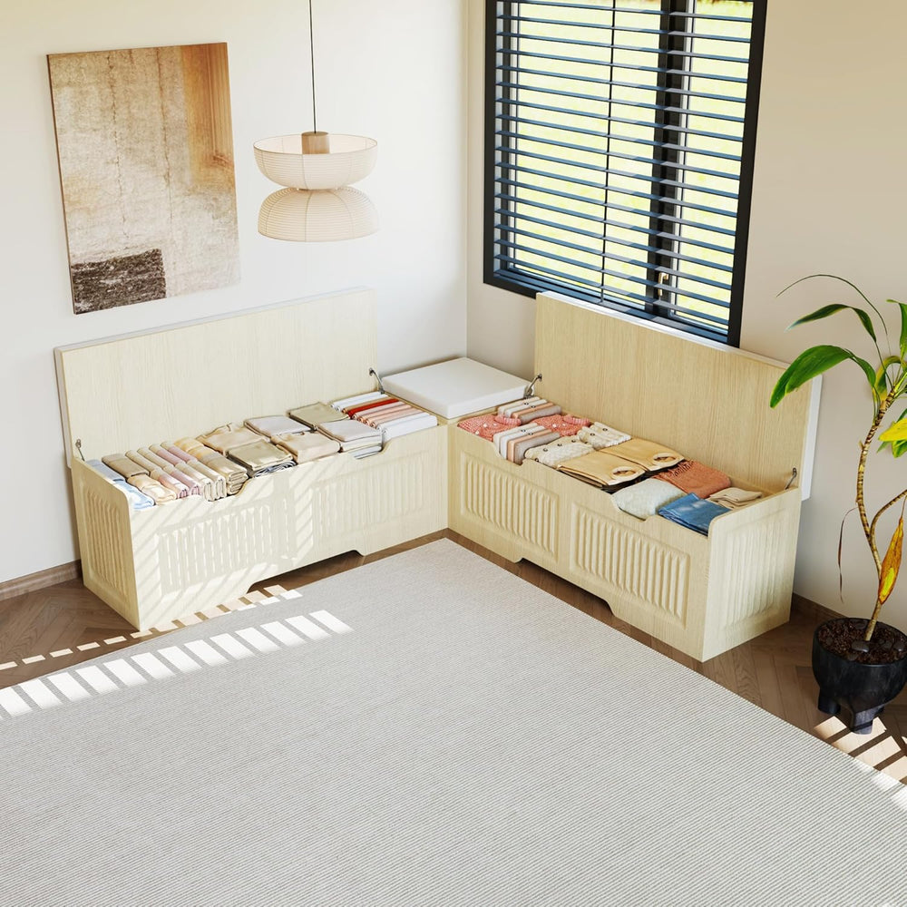 L Shape Storage Bench, Kitchen Breakfast Nook Bench, L Shaped Bench,Backless ...