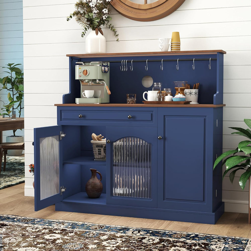 Kitchen Pantry Cabinet with Drawer Storage, 48” Modern Farmhosue Kitchen Hutc...