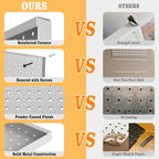 Pegboard Smith 48PCS Metal Pegboard Kit – 12"x24" Tool Storage Wall Organizer Pegboard with Hooks and Bins for Garage, Workshop, Kitchen, Office, and Craft Room (Gray)