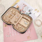 BAGSMART Travel Jewelry Organizer Case Small Jewelry Roll for Journey-Rings, Necklaces, Earrings, Bracelets, Black