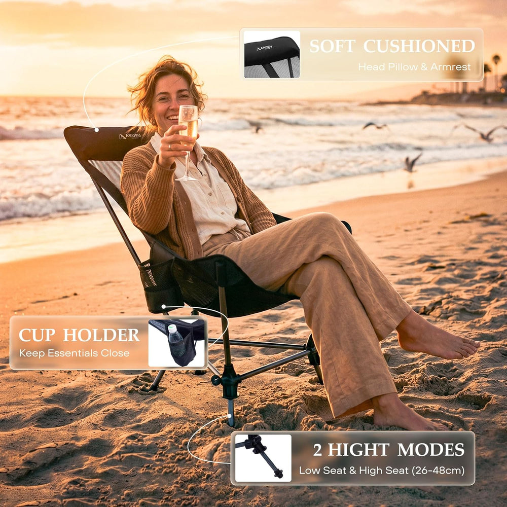 Hammock Camping Chair, Lightweight Folding Beach Lounge Chair with Adjustable...