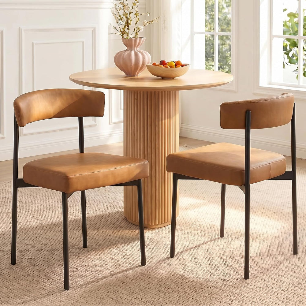 Dining Chairs Set of 4, Upholstered Kitchen Chairs, Brown