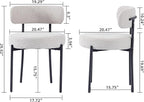 DYHOME Dining Chair One Chair for Kitchen Dining Room,Upholstered Modern Boucle Dining Chair with Black Metal Legs Curved Backrest,Grey