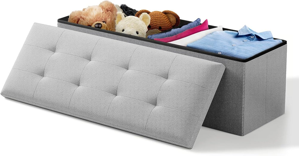 Storage Ottoman Bench, 43 Inch Ottoman Foot Rest, End of Bed Bench, Storage C...